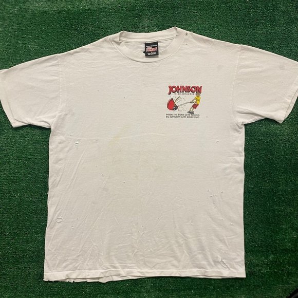 Vintage 90s Big Johnson Weed Whacker Single Stitch Funny Tee - Picture 1 of 7